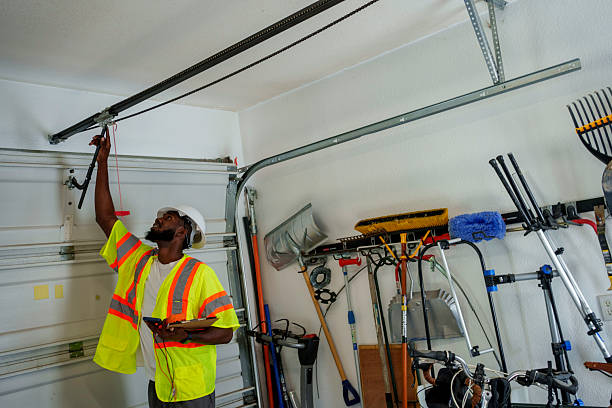 Professional Garage Door Panel Replacement technician working in Rushford, MN